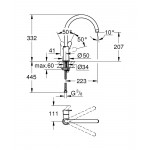 Смеситель для кухонной мойки GROHE BauEdge, хром 