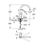 Смеситель для кухонной мойки GROHE BauEdge, хром 
