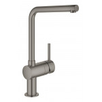 Смеситель для кухонной мойки GROHE Minta с поворотным L-изливом, темный графит матовый 