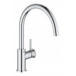 Смеситель для кухонной мойки GROHE BauClassic с высоким C-образным изливом, хром 