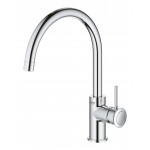 Смеситель для кухонной мойки GROHE BauClassic с высоким C-образным изливом, хром 