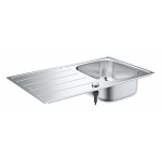 Мойка GROHE K200 45-S 86/50 1.0 с корзинчатым вентилем, нержавеющая сталь 