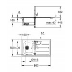 Мойка и смеситель для мойки, GROHE K200, хром
