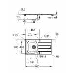 Мойка и смеситель для мойки GROHE K200 45-S 86/50 1.0, нержавеющая сталь 