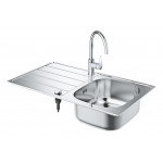 Мойка и смеситель для мойки GROHE K200 45-S 86/50 1.0, нержавеющая сталь 