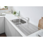 Мойка GROHE K500 с корзинчатым вентилем, нержавеющая сталь 