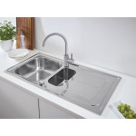 Мойка GROHE из нержавеющей стали с корзинчатым вентилем, оборачиваемая, K300 60 -S 97/50 1.5 