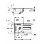 Мойка и смеситель для мойки GROHE K200, нержавеющая сталь 