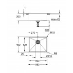 Мойка из нержавеющей стали, GROHE K700 Undermount, нержавеющая сталь