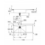 Мойка GROHE K1000 80-S 116/52 1.0 с корзинчатым вентилем, нержавеющая сталь 