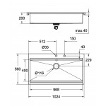 Мойка GROHE из нержавеющей стали, 1 чаша, K800 120-S 102,4/56 1.0 