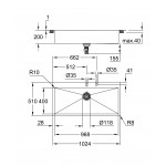 Мойка GROHE K800, нержавеющая сталь 
