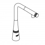 Смеситель для кухонной мойки GROHE Zedra SmartControl с вытяжным изливом, суперсталь 