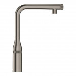 Смеситель для кухонной мойки GROHE Essence SmartControl с вытяжным изливом, темный графит матовый 
