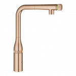 Смеситель для кухонной мойки GROHE Essence SmartControl с вытяжным изливом, теплый закат матовый 
