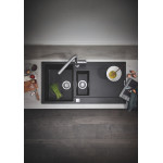Мойка GROHE K500 с 1,5 чашей, 1000 x 500 мм, черный гранит 
