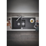 Мойка GROHE K500 с 1,5 чашей, 1000 x 500 мм, черный гранит 