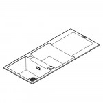Мойка GROHE K500 с 2 чашами, 1160 x 500 мм, черный гранит 