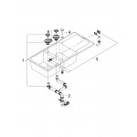 Мойка GROHE K500 с 2 чашами, 1160 x 500 мм, черный гранит 