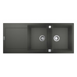 Мойка GROHE K500 с 2 чашами, 1160 x 500 мм, серый гранит 