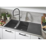 Мойка GROHE K500 с 2 чашами, 1160 x 500 мм, серый гранит 