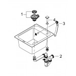 Мойка GROHE K700 с одной чашей, 400 x 500 мм, черный гранит 