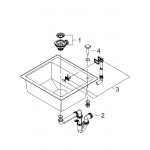Мойка GROHE K700 с одной чашей, 560 x 510 мм, черный гранит 