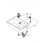 Мойка GROHE K700 с одной чашей, 780 x 510 мм, черный гранит 