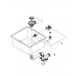 Мойка GROHE K700U с одной чашей, 457 x 406 мм, черный гранит 
