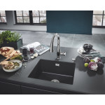 Мойка GROHE K700U с одной чашей, 533 x 457 мм, черный гранит 