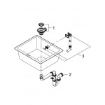 Мойка GROHE K700U с одной чашей, 533 x 457 мм, черный гранит 