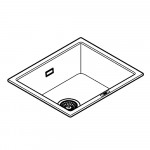 Мойка GROHE K700U с одной чашей, 533 x 457 мм, черный гранит 