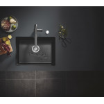Мойка GROHE K700U с одной чашей, 610 x 460 мм, черный гранит 