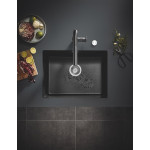 Мойка GROHE K700U с одной чашей, 610 x 460 мм, черный гранит 