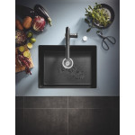 Мойка GROHE K700U с одной чашей, 610 x 460 мм, черный гранит 