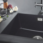 Мойка GROHE K700U с одной чашей, 610 x 460 мм, черный гранит 