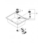 Мойка GROHE K700U с одной чашей, 610 x 460 мм, серый гранит 