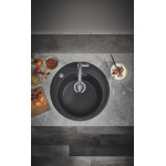 Мойка GROHE K200 с одной чашей, диаметр 510 мм, черный гранит 