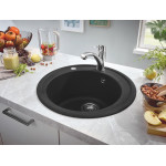Мойка GROHE K200 с одной чашей, диаметр 510 мм, черный гранит 