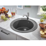 Мойка GROHE K200 с одной чашей, диаметр 510 мм, серый гранит 