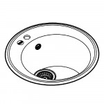 Мойка GROHE K200 с одной чашей, диаметр 510 мм, серый гранит 