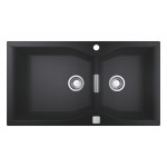 Мойка GROHE K700 с 2 чашами, 900 x 500 мм, черный гранит 