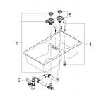 Мойка GROHE K700 с 2 чашами, 900 x 500 мм, черный гранит 