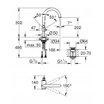 Смеситель для раковины GROHE Atrio, суперсталь 