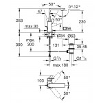 Смеситель для раковины GROHE Allure с донным клапаном, L-Size, темный графит глянец 