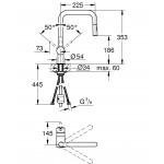 Смеситель для кухонной мойки GROHE Minta с вытяжным душем, U-образный излив, хром 