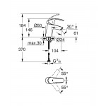 Смеситель для раковины GROHE Eurosmart, S-size, хром 