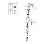 Смеситель для раковины GROHE Eurostyle, S-Size, хром 
