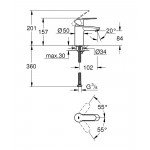Смеситель для раковины GROHE Eurostyle Cosmopolitan, S-Size, хром 