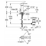 Смеситель для раковины GROHE Plus с донным клапаном, S-Size, хром 